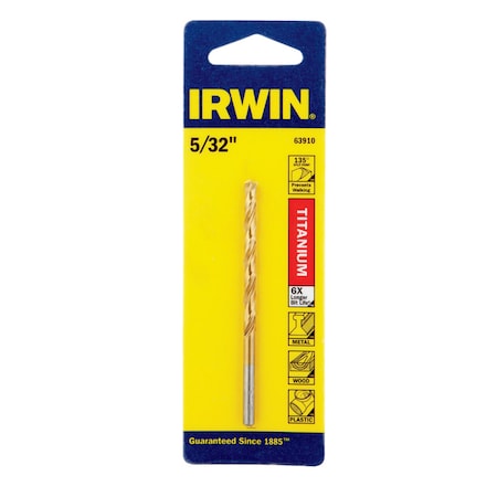 Irwin Irwin 5/32 in. X 3-1/8 in. L High Speed Steel Drill Bit Straight Shank 1 pc 63910